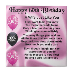 Wife poem - 60th Birthday Tile