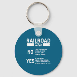 Wife Railroad Worker For Train Lover Enthusiast Ra Keychain
