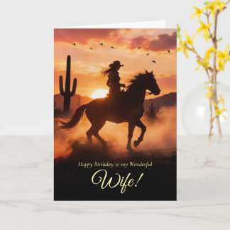 Wife Sassy Birthday Cute Country Western Cowgirl Card