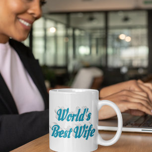 Wife sky blue half text coffee mug