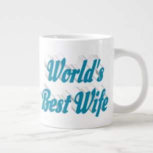 Wife sky blue half text  giant coffee mug