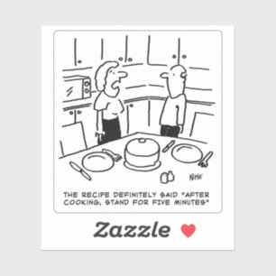 Wife Standing After Cooking. Funny