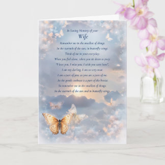 Wife Sympathy Condolences Memorial with Spiritual  Card