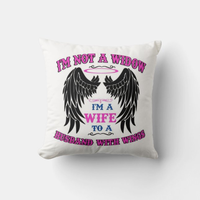 Wife to a husband with wings  throw pillow (Front)