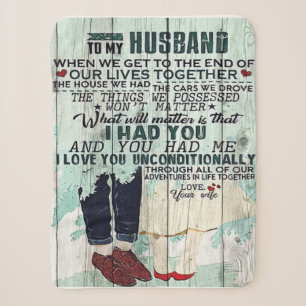 Wife To My Husband Gift To Husband Letter Sherpa Blanket