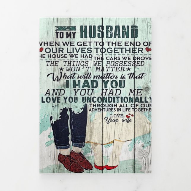 Wife To My Husband Gift | To Husband Letter | Tri-Fold Announcement (Cover)