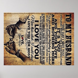 Wife To My Husband Letter   Husband Lovely Gift Poster