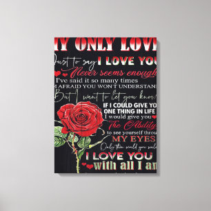 Wife To My Husband Letter Love Quotes Gift Canvas Print