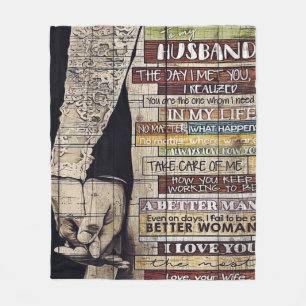 Wife To My Husband Letter New Home Decor Fleece Blanket