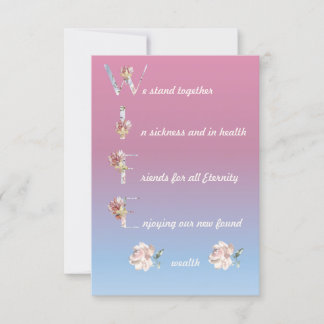 Wife Unique poem card keepsake