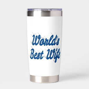 Wife with blue half text insulated tumbler