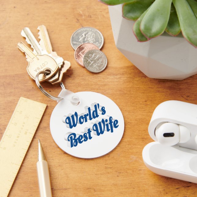 Wife with blue text  keychain (Desk)
