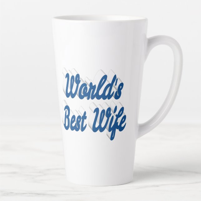 Wife with blue text  latte mug (Right)