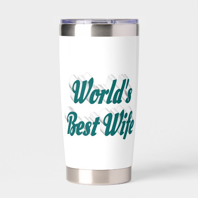 Wife with green half text   insulated tumbler (Front)