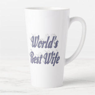 Wife with grey text latte mug
