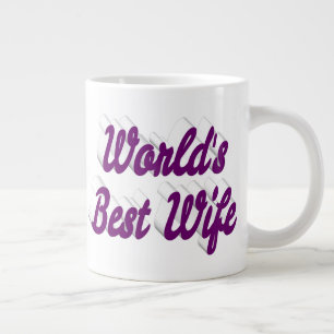 Wife with purple half text giant coffee mug