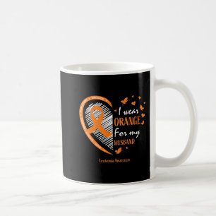 Wife Women I Wear Orange For My Husband Leukaemia  Coffee Mug