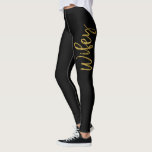 Wifey Black & Gold Faux Foil Typography Yoga Pants<br><div class="desc">Wifey Black & Gold Faux Foil Typography Yoga Pants. The Wifey Yoga Pants are perfect for working out on your Honeymoon Vacation.</div>