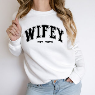 Wifey Bold Black Text Custom Sweatshirt