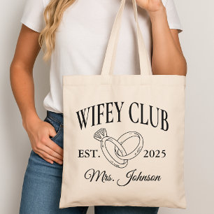 Wifey Club Custom Tote Bag, Honeymoon Gift for Her