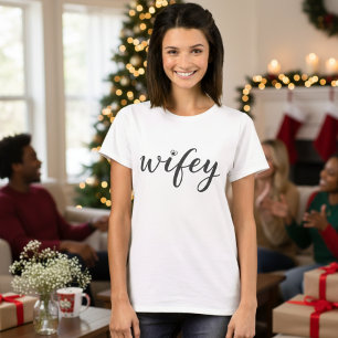 Wifey Colorful Script Heart Women’s T-Shirt Gift