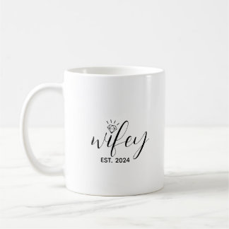 Wifey Custom EST Year Wedding Anniversary Coffee Mug