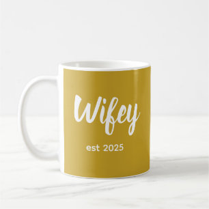 Wifey Custom Gold Bride, Fiance Gift Coffee Mug