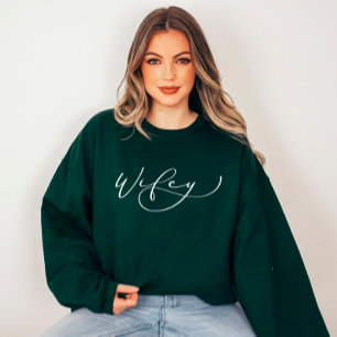 Wifey Cute Script Newlywed Sweatshirt