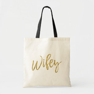 Wifey Gold Foil Sac fourre-tout d'anniversaire