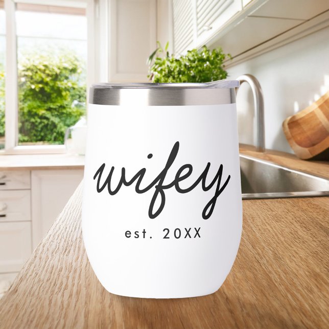 Wifey Modern Minimalist Script Personalized Bride (Creator Uploaded)