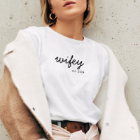 Wifey Modern Minimalist Script Personalized Bride