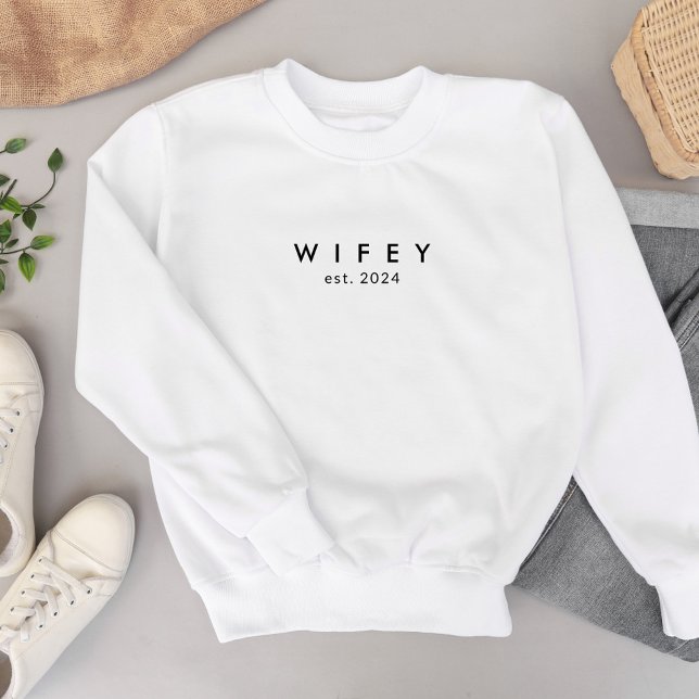 Wifey Modern Personalized Bride Sweatshirt (Creator Uploaded)