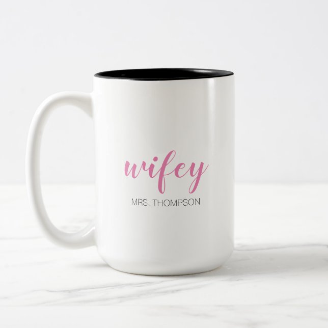 Wifey Mrs. Two-Tone Coffee Mug (Left)