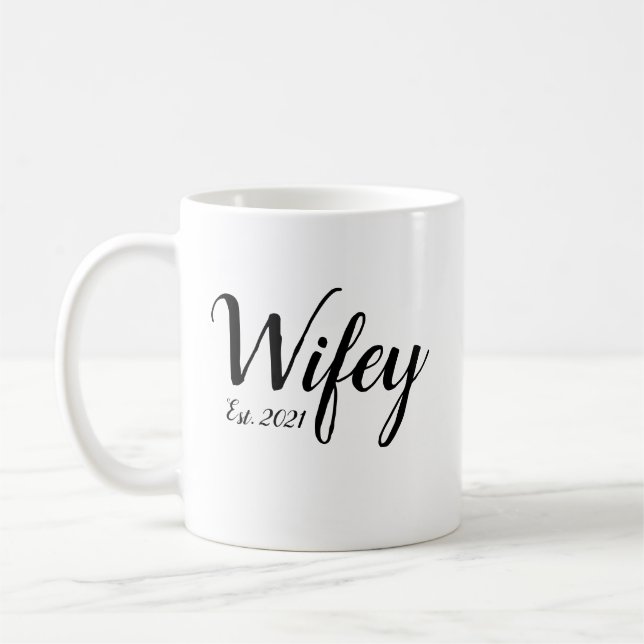 Wifey Mug, Bride Mug, Couples Mug, Holiday Gifts, Coffee Mug (Left)