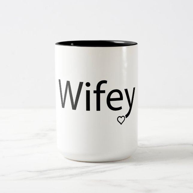 Wifey - Noir 15 oz Mug à deux tons (Centre)