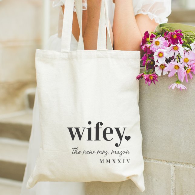WIFEY | Personalized New Mrs Tote Bag (Creator Uploaded)