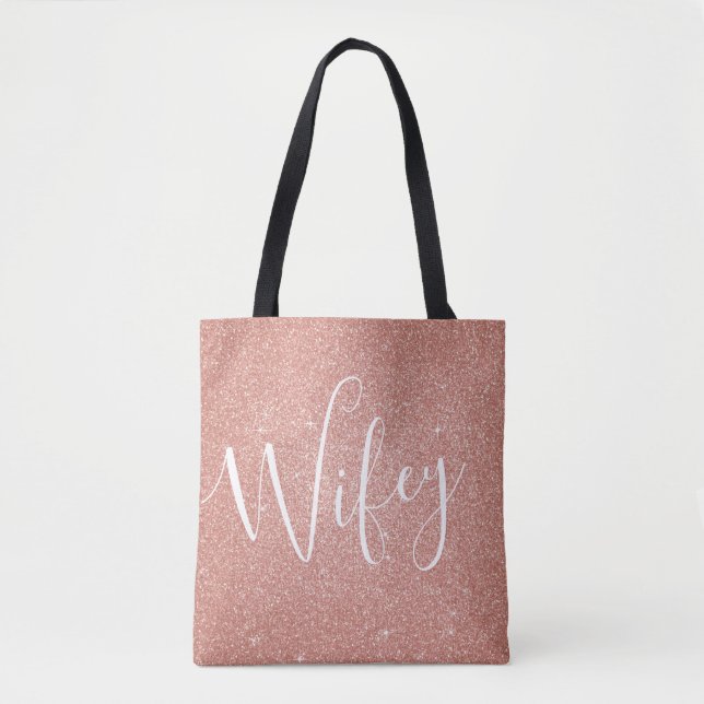 Wifey Pink Glitter Honeymoon Party Bag (Front)