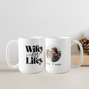 Wifey pour Lifey Mug cadeau pour femme avec phot