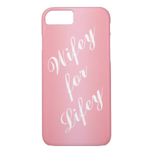 Wifey pour Lifey Rose Gold & White iPhone 7 Coque