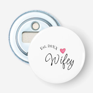 Wifey red heart est. Year future wife valentine's  Bottle Opener