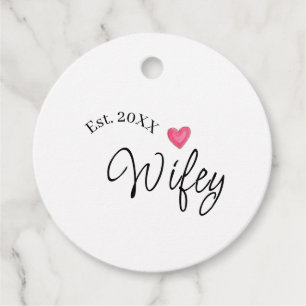 Wifey red heart est. Year future wife valentine's  Favour Tags