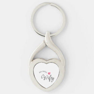 Wifey red heart est. Year future wife valentine's  Keychain