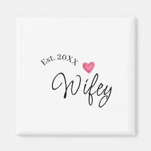 Wifey red heart est. Year future wife valentine's Magnet