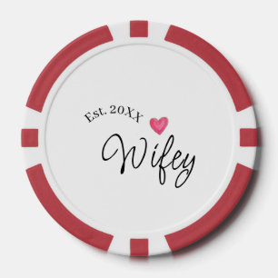 Wifey red heart est. Year future wife valentine's Poker Chips