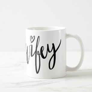 WIFEY Stylish hand lettered script typography Coffee Mug
