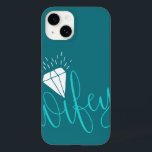 Wifey Turquoise Script & Diamond Case-Mate iPhone 14 Case<br><div class="desc">Cute cyan iPhone6 case with wifey written in a turquoise script across the bottom half. A white diamond dots the i.</div>