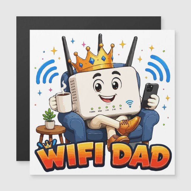 WIFI DAD Funny Router Character (Front/Back)