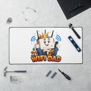 WIFI DAD Funny Router Character Desk Mat