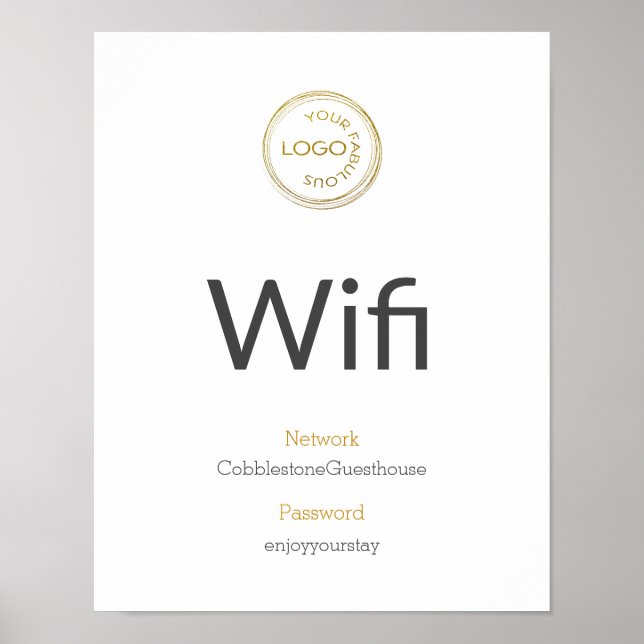 Wifi Details Add Your Logo Business Poster (Front)