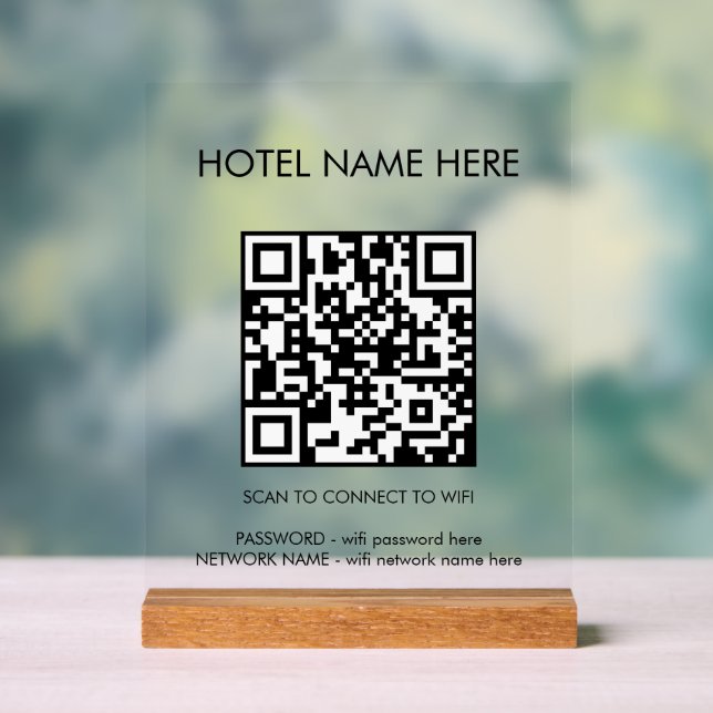 WIFI Details QR Code Nom de l'hôtel Simple (Neutre)